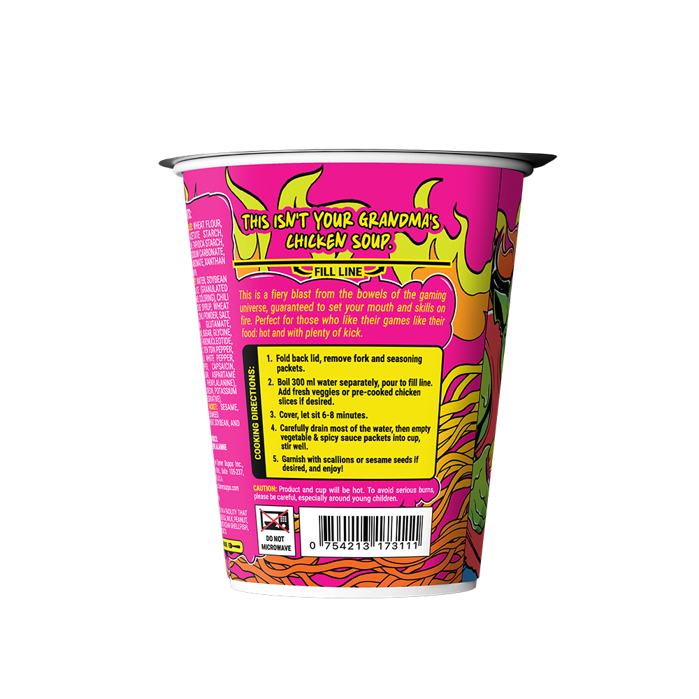 Gamer Soups Instant Noodles - Meat Sweats (Single Cup) - Image 2