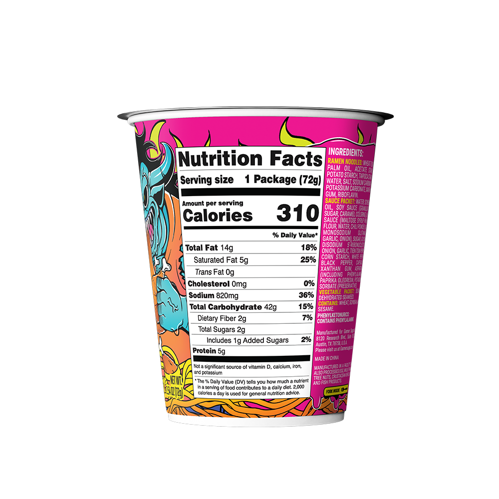 Gamer Soups Instant Noodles - Meat Sweats (Single Cup) - Image 3