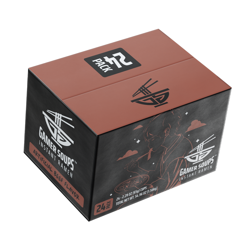 Gamer Soups Instant Noodles - Beef (24 Cup Box) - Image 3