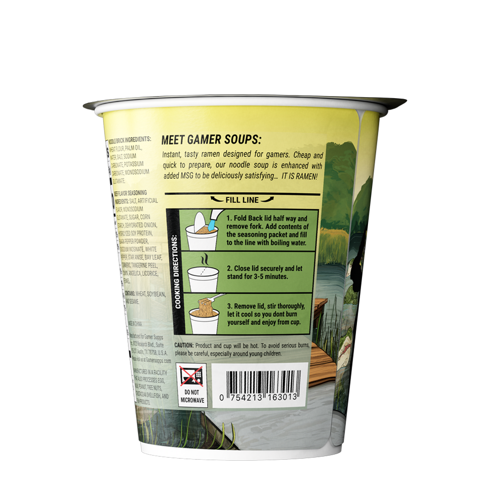 Gamer Soups Instant Noodles - Swamp Assassin (Single Cup) - Image 3