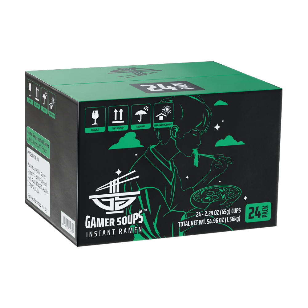 Gamer Soups Instant Noodles - Vegetable (24 Cup Box) - Image 2